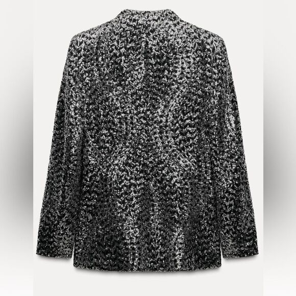 Zara sequin lapelless blazer - Picture 8 of 11